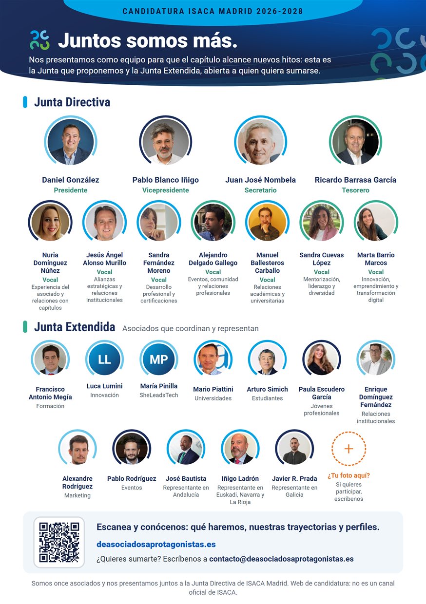 Folleto A5 de la candidatura, cara del equipo